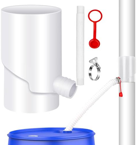 Regenwassersammelfass | Regenfangtonne Umlenkset wetterfest | Regenfangsystem, sammelt Regenwasser aus der Dachrinne, für Gartenbewässerung Reinigung