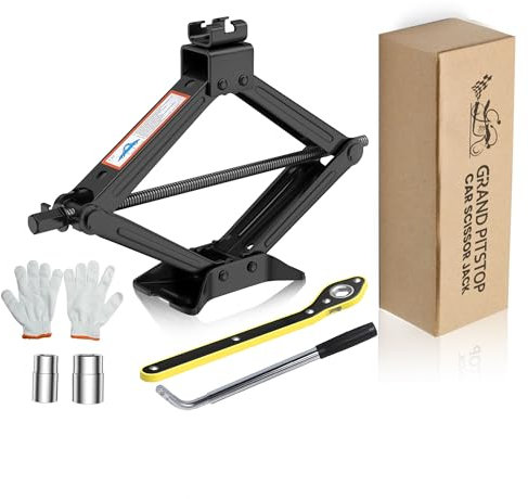 GRAND PITSTOP Cars Jack Scissor Jack for Cars 3 Ton (6610 lbs) Tire Jack Tool Kits Universal Car Emergency Kits with Lug Wrench Tire Changing Kits for Cars SUV MPV
