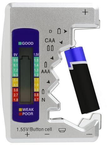 Probador de batería digital con pantalla LCD, comprobador universal para pilas de botón de C, D, N, AA, AAA de 9 V (6F22) y 1,5 V