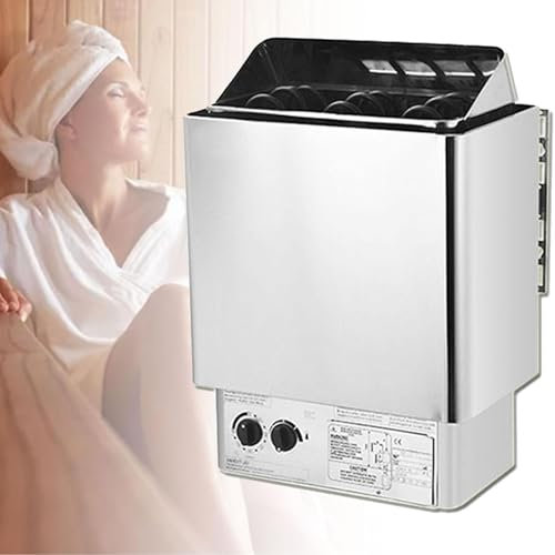 Poêle sauna électrique 220V Poêle chauffage sauna acier inoxydable avec contrôleur interne, boîte sauna bain sec et humide Équipement salle sauna pour maison Hôtel Spa Douche,4.5KW
