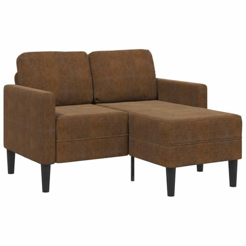 vidaXL Divano 2 Posti con Chaise Longue a L Marrone 125 cm Similpelle, Divano a 2 posti Camera da Letto, divanetto, Divano a Due posti