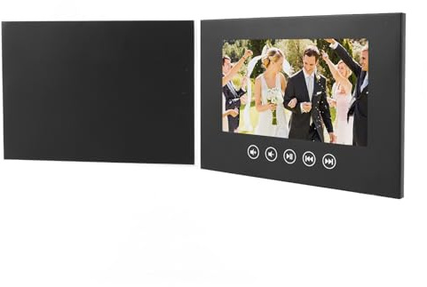 Video Brochure for Anniversary, Video Greeting Card, Supports HD Video Playback, Customizable Cover and Stickers, 128M Memory, 500mAh Li Battery, for Wedding, Business Promotions