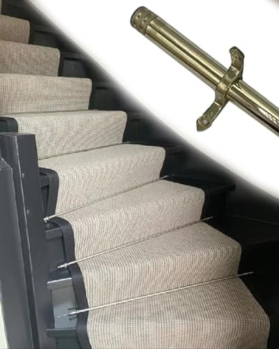 Trapplöparstänger, justerbara trappstegspön, 50,8 cm – 59 cm halkfri mathållare, säker platt löparstång för trappa, hotellhall dekor, 1 st rörformig, 140 cm/55 tum