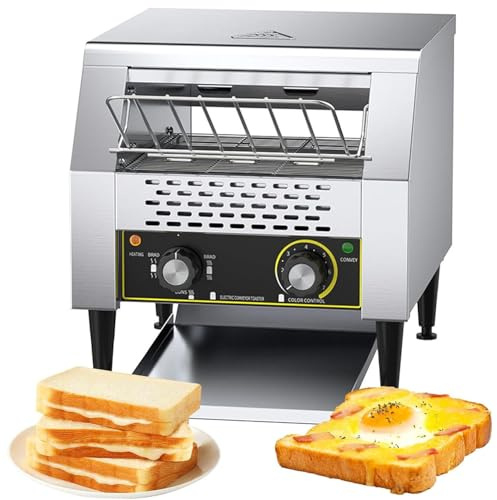 ZYGPH Grille-Pain électrique Professionnel à convoyeur, Four Grille-Pain Plat à 7 Niveaux de température pour Muffins, toasts, viennoiseries et gaufres, 1300 W