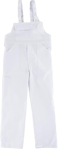 WORKTEAM Peto de Niño, Infantil con Tirantes Elásticos y Hebillas Automáticas, Multibolsillos y Cintura Elástica. Blanco 16