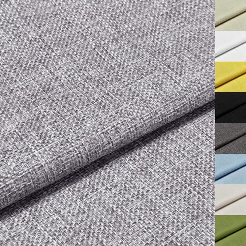 Hengrongshen Tissu Lin Gris Clair 250 x 148 cm, Tissu au Mètre pour Canapé et Chaise, Toile de Lin Résistante, Tissu Couture DIY pour Coussin, Housse, Décoration et Rénovation de Meubles