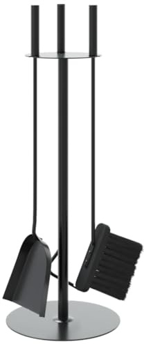 4-delat set med eldstäder, set av stål med stativ, 22 x 59 cm, eldstadstillbehör för eldstäder, träugn, kakelugn, vardagsrum, terrass för förkläden, rengöring och vändning