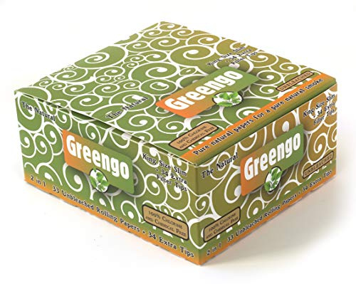 Greengo King Size smalt oblekt rullpapper + spetsar - 1 låda (24 broschyrer)