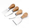 XGzhsa Juego de Cuchillos para Queso, Mini Cuchillos para Queso, 4 Piezas de Cuchillos para Queso de Cocina de Acero Inoxidable con Mango de Madera para Tarta, Postre, Ensalada de Queso