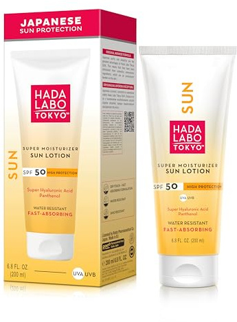 Hada Labo Tokyo Sonnenlotion Körper SPF 50 - UVA/UVB Schutz mit Hyaluronsäure Panthenol Wasserfest
