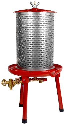 NEUE Serie Fischer FP20H Hydropresse mit zusätzlichem Druckminderer (!): 20L Obstpresse/Apfelpresse, 20 Liter Edelstahl-Presskorb