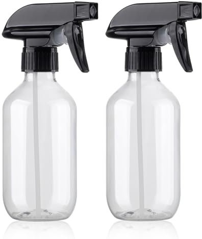 Teyssor Water Spray Bottles 300ml Plastic Empty Spray Bottle with Adjustable Spray Head, Refillable Containers Fine Mist Small Spray for Hair, Gardening, Cleaning