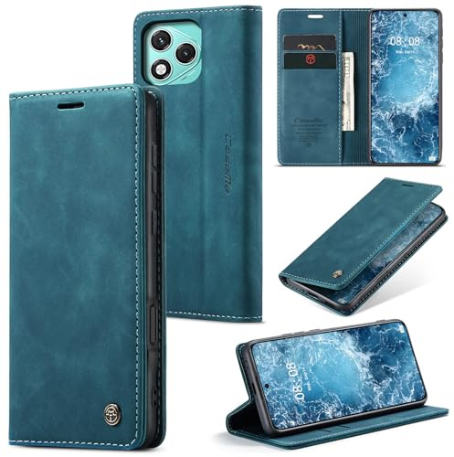 Phernykas Cover per Honor 400 Lite Libro Pelle Portafoglio, [Porta Carte] [Magnetica] Premium PU Flip Wallet Custodia Cellulare Protection per Honor 400 Lite Leather Case, Blu-verde