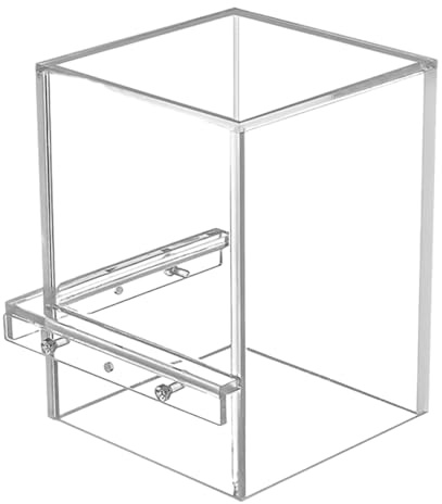 Acuario de peces, 5.1 x 5.1 x 6.3 pulgadas, transparente, contenedor elevador de peces, pequeño acuario invertido, configuración de escritorio de oficina en casa, mini pantalla de peces, gestión del