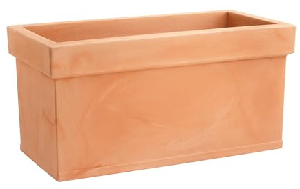 NICOLI Vaso in Resina Themis Cassetta 80 cm per Interni ed Esterni, Fioriera Rettangolare Resistente ai Raggi UV, Design Moderno per Piante e Fiori - Cenere (Impruneta)