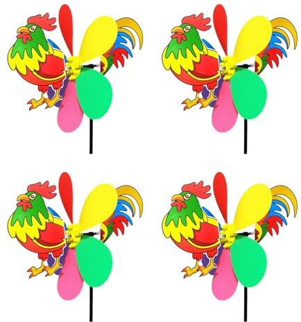 PANGBOER Confezione da 4 girandole a vento colorate a tema animale, girandole da giardino per cortile e parchi giochi
