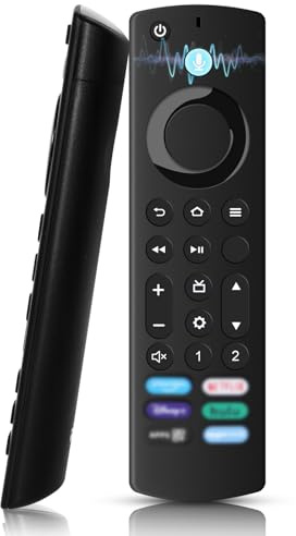 Telecomando Vocale Sostitutivo(4 Gen) Compatibile per Amz Fire TV-Stick 2nd Gen e 3rd Gen,Lite,4K,4K Max,Smart TV Cube 2nd e 3rd Gen, Con Funzione Bluetooth e 6 Tasti di Scelta Rapida