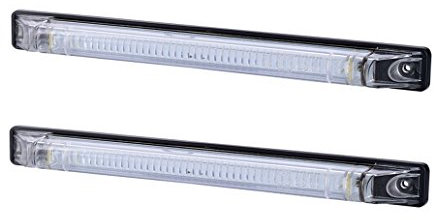 BUL BARS 2 x LANGE LED Weiß Begrenzungsleuchte Seitenleuchte 12V 24V mit E-Prüfzeichen Positionsleuchte Auto LKW PKW KFZ Lampe Leuchte Licht Front Universal