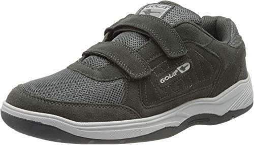 Gola Mens Charcoal Grey Touch Fastening Real Suede Leather Wide Fit EE Trainers 11 UK