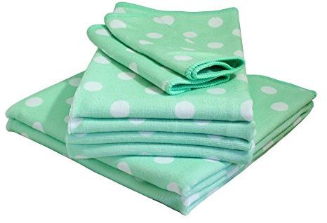 Aqua Clean Microfaser Kristall Pünktchen Reinigungstücher 8tlg. (Grün)