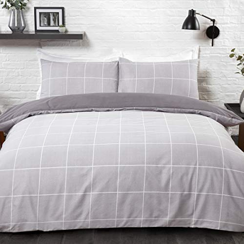 Grid Check Grey King Duvet Cover and Pillowcases
