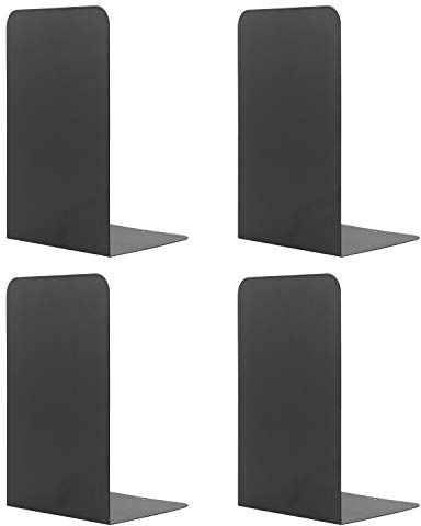 2 Paia Fermalibri per Mensole, MSDADA Reggilibri per Libreria, Porta Libri da Scrivania, Ferma Libri da Scaffale per Libreria, Ufficio, Casa, Biblioteca, Scuola, Studenti Regalo(Nero)