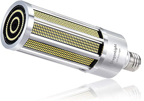 DragonLight 200W Commercial Grade Corn LED Lampadina Fanless (1000 Watt Metal Halide/HID/HPS Sostituzione) E40 Grande Mogul Base LED Lampada 5000K Daylight 27,000LM per Alta Illuminazione Area Baia