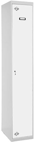 Simon Rack Taquilla Vestuario 1 Puerta 1800x400x500 mm - Simonlocker | Incluye 2 Llaves, Pintura anticorrosión, Gris/Blanco