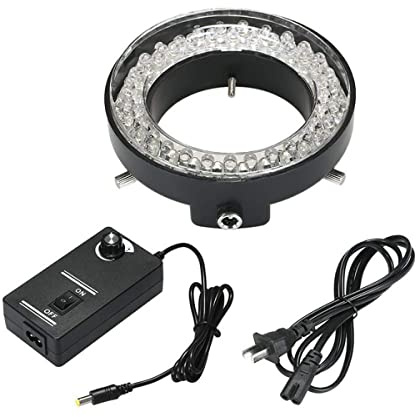 RADHAX Microscope Kit Adjustable 56 LED Ring Light Illuminator Lamp for Industry Stereo Microscope Camera Microscope Lens Adapters