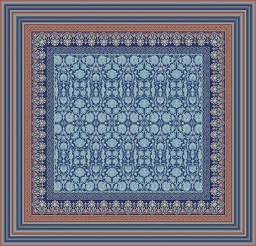 Bassetti MIRA Tischdecke - Jacquard aus 100% Baumwolle in der Farbe Blau B1, Maße: 170x170 cm - 9326083