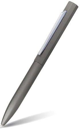 Online Kugelschreiber OCTOPEN I hochwertiger Metall-Kuli Grau I auswechselbare Großraum-Mine I Schreibfarbe blau, dokumentenecht I Geschenkidee, 1 stück (1er Pack)