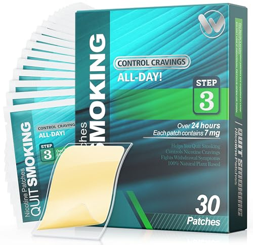 Nicotine Patches Step 3 Easy and Effective Helps Quit Smoking, 7 mg, 30 Patches Smoking Aid to Help Quit Smoking, Each Patch Provides a 24-Hour Nicotine Transdermal System