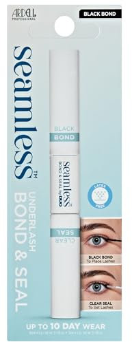 ARDELL SEAMLESS BOND & SEAL | Fija cualquier tipo de pestaña en su lugar durante días | Cuenta con Black Bond en un lado y Clear Seal Adherir pestañas postizas debajo de las pestañas reales