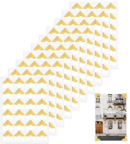 ZEYIYER 240 Stück Fotoecken Selbstklebend 10 Blatt Gold Fotoecken Aufkleber Selbstklebend Fotoecke Aufkleber für Sammelalben, Foto Klebeecken für DIY Scrapbooking Fotoalbum