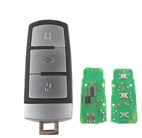Fjärrkontroll nyckelkort bilnyckel knappar fodral för VW Passat B6 3C B7 CC | Magotan halv knappar | 433MHZ ID48 Chip