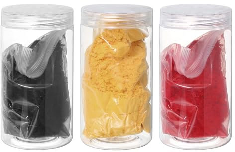 QUARKZMAN Hierro Óxido Polvo 300g 3 Paquetes Hierro Óxido Pigmento, 3 Colores, 100 g de Cada Color Concreto Tinte Color Polvo para Azulejos Arcilla Pintura, Negro, Amarillo, Rojo