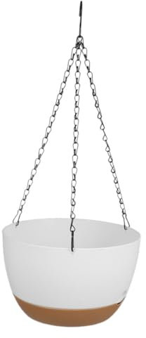 Milisten Cesto Portafiori Sospeso e Vaso Da Appendere Per Interni Ed Esterni Gancio Autoirrigante, Contenitore Per Fiori in Pp e Ferro, Decorazione Per Soggiorno, Ufficio e Giardino, Stile Moderno