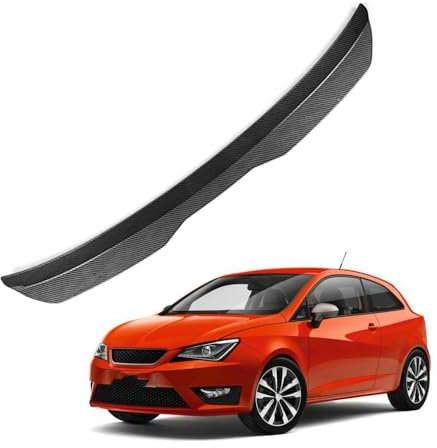 Alerón Trasero,para Se-at Ibiza 6J 6P 5-Türer 2008-2011 2012 2013 2014 2015 2016 2017 Hatchback ABS Carrocería Techo Trasero Spoiler Styling Maletero Coche Spoiler Accesorios,B/Carbon Fiber