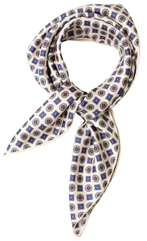 Prettystern Uomo Donna estate primavera sciarpa seta bandana nicki piccola di Seta Fazzoletto Da Collo 61B Bianco blu