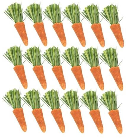 Gadpiparty Lot de 18 Bâtonnets De Dentition De Carotte pour Petits Animaux, Jouets à Mâcher Naturels pour Lapins Et Hamsters, Aide à L’hygiène Dentaire, Adapté Aux Rongeurs Et Cages