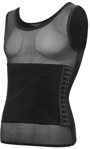 KKXXYQFC Camicia a Compressione Modellante da Uomo Senza Maniche per Il Controllo della Pancia, Corpo, Vita, Allenatore, Pancia Piatta, Addome, Canottiera, Canottiera, Adatta per Allenamento, Sport,