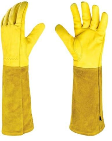 1 par de Guantes Trabajo Largos a Prueba Espinas, jardín Transpirables, con Guante Floral protección for el antebrazo, for Mujeres y Hombres(M)