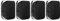 McGrey OLS-651BK Outdoor-Lautsprecher 4X Set - Zwei-Wege-System - IP56 - Für Restaurant, Biergarten, Terrasse & Garten - 6,5 Woofer und 1 Hochtöner - 60 Watt - 70/100V-Betrieb geeignet - Schwarz