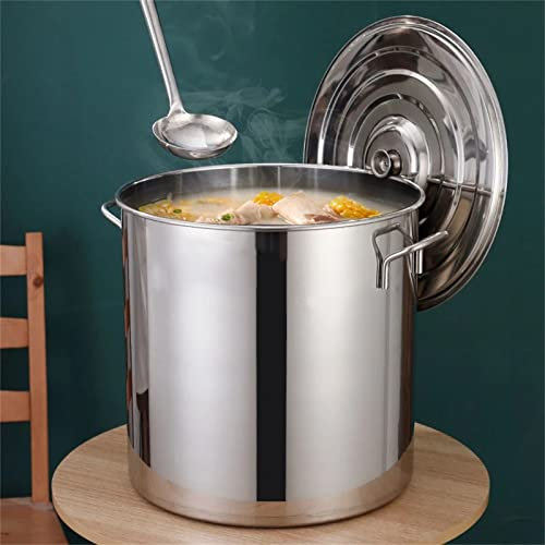 Pentola grande con coperchio, in acciaio inox, a induzione, 35 litri