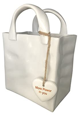 More Power to You Borsa Vaso a forma di vaso di fiori in poliresina Caddy Portapenne creativo versatile regalo di buona fortuna quattro foglie di trifoglio