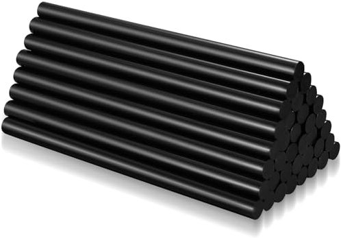 40 Pièces Bâtons de Colle Chauds Ø11 mm, 11 x 190 mm Bâtons de Colle Chaude Transparents pour Petits Pistolets à Colle Chaude, Bricolage, Artisanat, Loisir, Noir