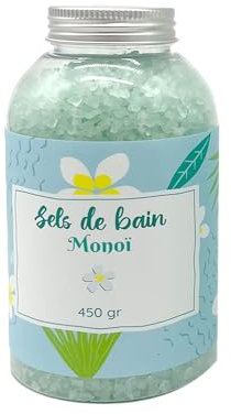 Sali da bagno monoi 450 g - Rilassamento rilassante, spa a casa, cura del corpo, sali da bagno rilassanti muscolari naturali, bene - per adulti e bambini - francese trendy
