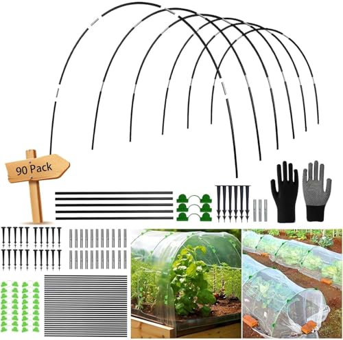 Shengruili Lot de 30 tunnels de plantation en film pour parterre surélevé, arches de tunnels, parterre surélevé, pneus de serre, tunnels de serre, tunnels en film pour plate-bande surélevée