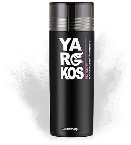 Yargkos fibras capilares para cabello fino o para rellenar el cabello fino, fibras capilares (28g), polvo capilar para un aspecto más grueso y voluminoso al instante - BLANCO