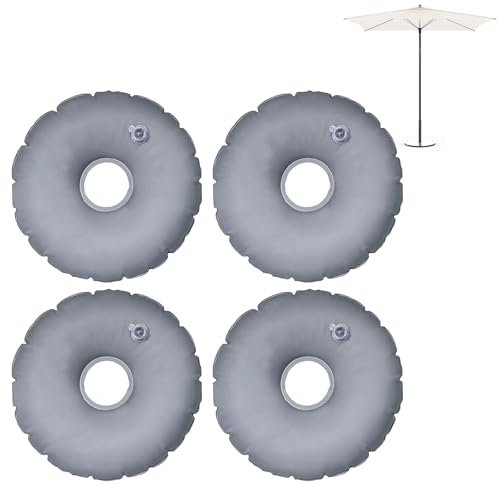 4PCS Sacchetto Del Peso Dell'acqua Rotondo,Borsa Per Pesi Base Bandiera,Pesi A Gamba Per Tenda Pop Up Ombrellone,Supporto Base Dell'ombrello Della Spiaggia Pieghevole,Per Mobili Da Esterno,49CM,Kiuiom